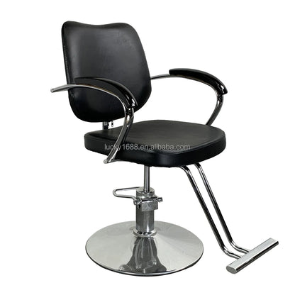 Verstellbarer Friseurstuhl mit Hydrauliklift 360° drehbar, PU-Leder Salonstuhl für Friseure, Beauty Spa Friseurladen