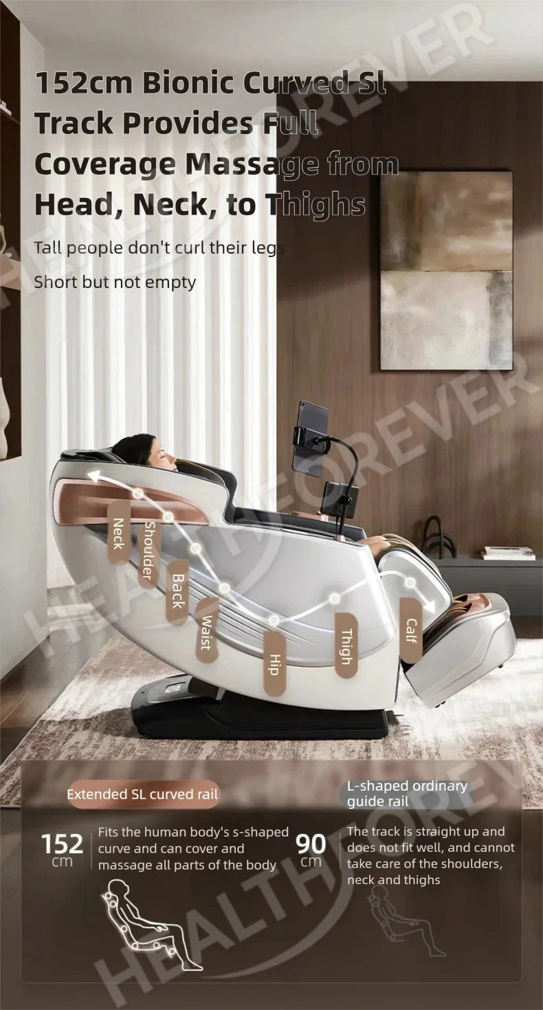 6D+6D Dual 6-Kopf-Massagesessel SL Track Wärmetherapie KI-Sprachsteuerung Thai-Stretch-Massagesessel 4D Zero Gravity Gesundheits-Scan