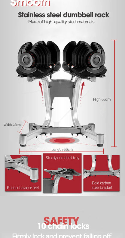 Home Gym Commercial Weightlifting Exercise Equipment Customizable Commercial Rack 24kg 40kg Adjustable Dumbbells Set
