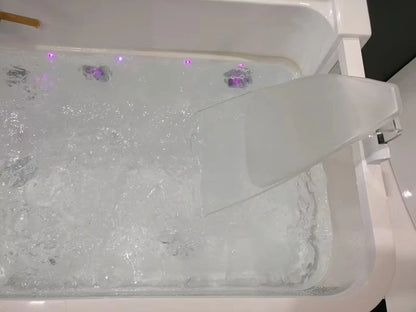 2025 China Luxury Bath Tub Transparent Glass Solid Surface Whirlpool Bathroom Acrylic Massage Bathtub With Cheap Price