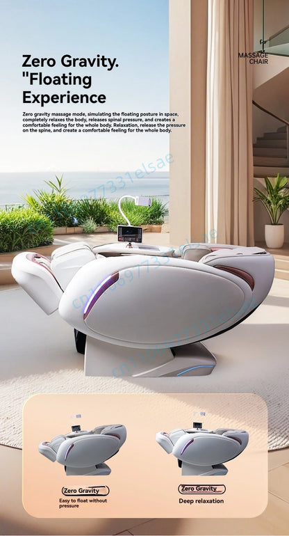 Fauteuil de massage intelligent 4D+4D, massage complet du corps, zéro gravité, fauteuil inclinable électrique Shiatsu avec rouleaux pour les pieds, scan corporel, chauffage