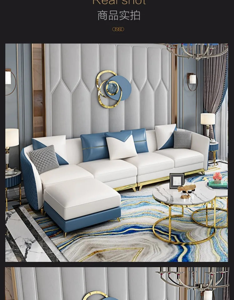 Designer Genuine Leather Sofas Fancy Modern Luxury Individual Loveseat Sofa Sectional Italian Sofy Do Salonu Home Furniture
