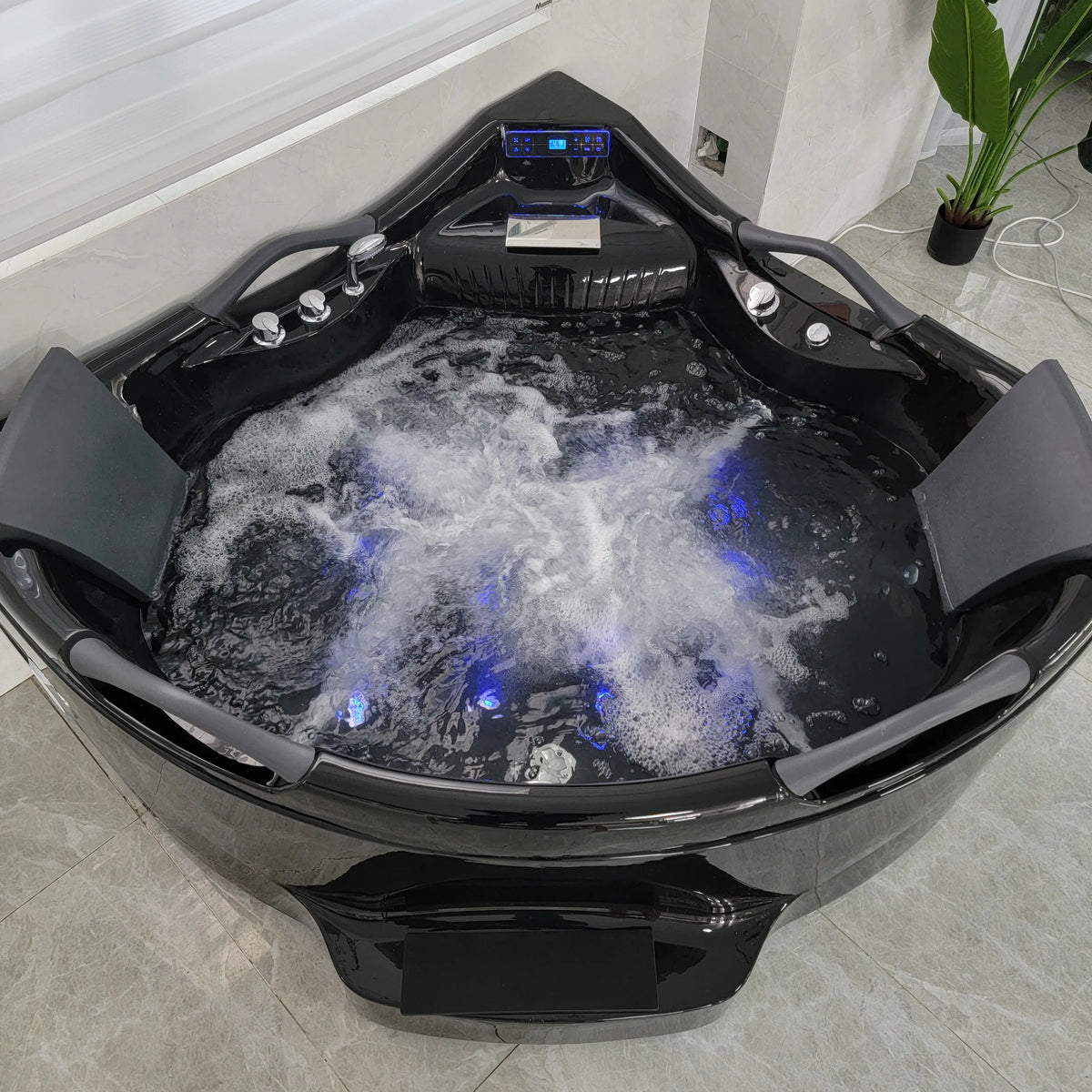 Black Acrylic Massage Bath Tubs Bathtubs & Whirlpools Corner Massage Bathtub Hot Tub for Soaking