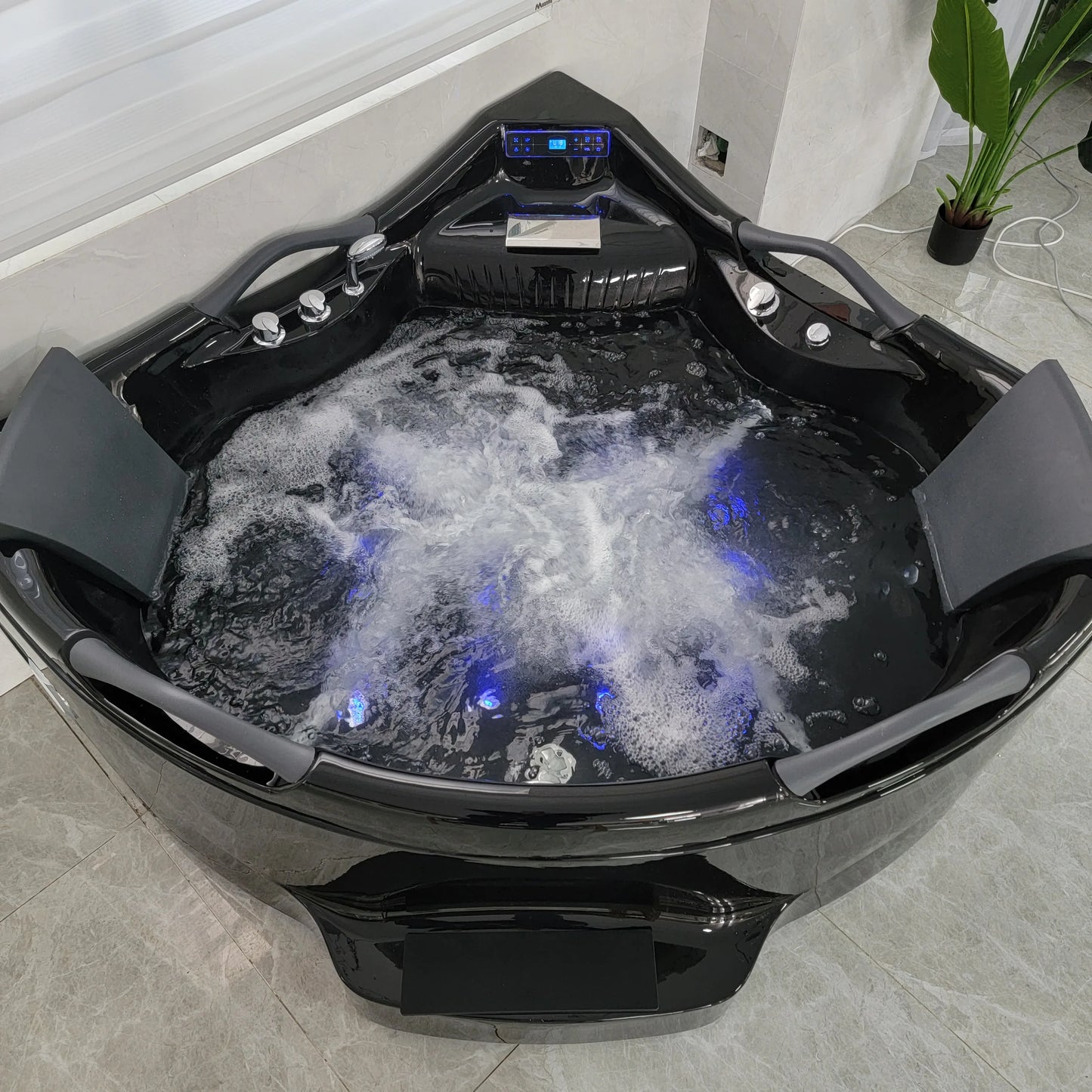 Black Acrylic Massage Bath Tubs Bathtubs & Whirlpools Corner Massage Bathtub Hot Tub for Soaking