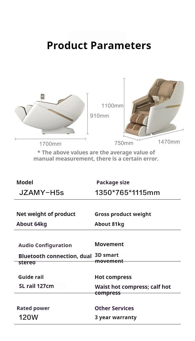 2 Jahre Garantie 4D SL Airbag Zero Gravity Ganzkörper-Massagesessel Home 3D Büro-Fußroller Shiatsu Bürostuhl Massagesofa