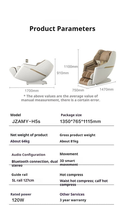 2 Jahre Garantie 4D SL Airbag Zero Gravity Ganzkörper-Massagesessel Home 3D Büro-Fußroller Shiatsu Bürostuhl Massagesofa