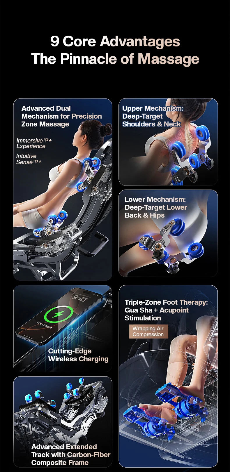Dual Core 4D Electric Massage Chair Thai Stretch Electric Leg Lift Massage Triple Control Operation‌ Home Office Leisure Sofa