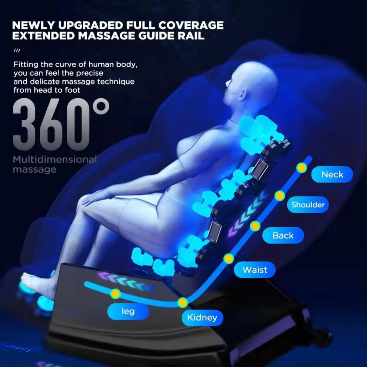 3 year warranty Smart Shiatsu Massage Chair Full Body Zero Gravity Recliner Kneading Rolling Heating Relieve Muscle Tension Pain