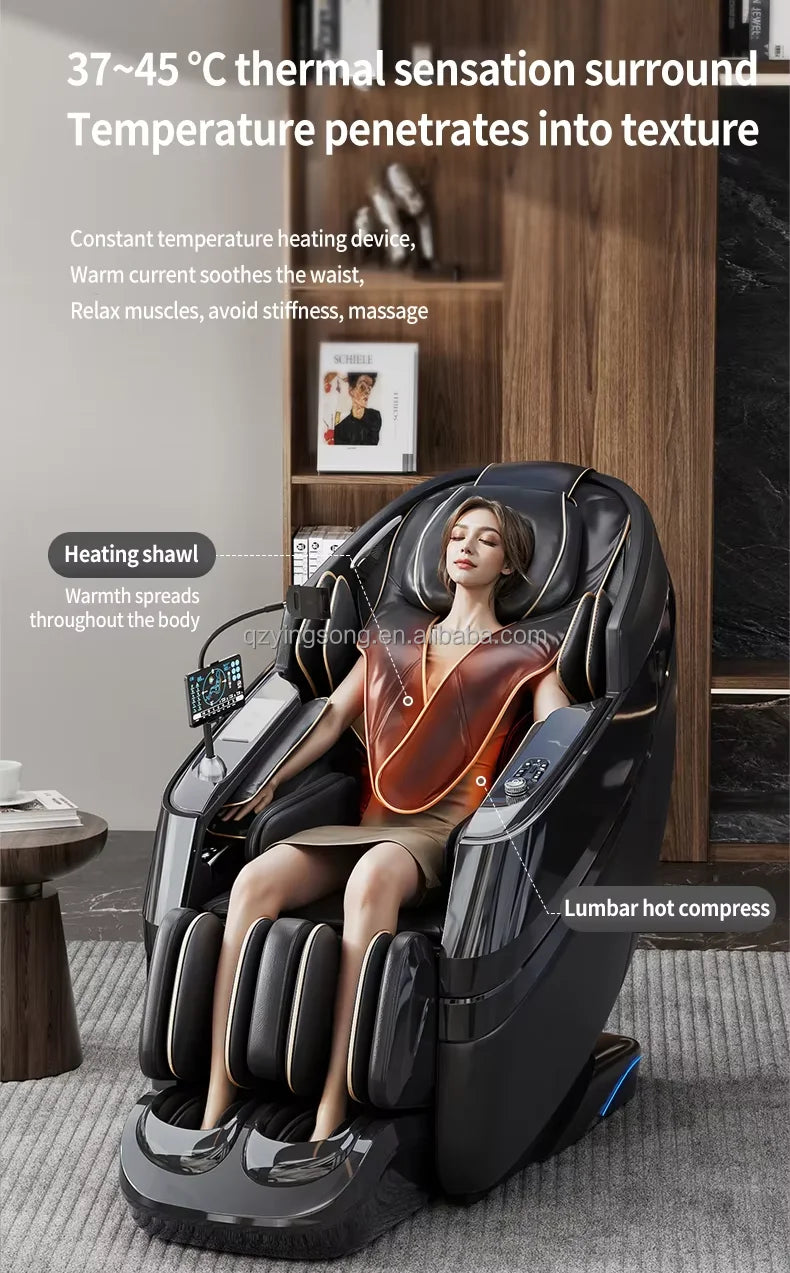 Full body zero gravity heating deep tissue massage chair, Bluetooth roller massage chair