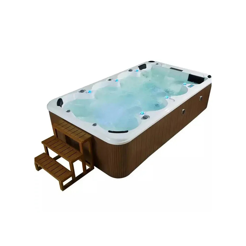 Großer freistehender Holzrahmen außen mit Massage-Whirlpools großem Schwimmbecken Whirlpool Außenbadewanne