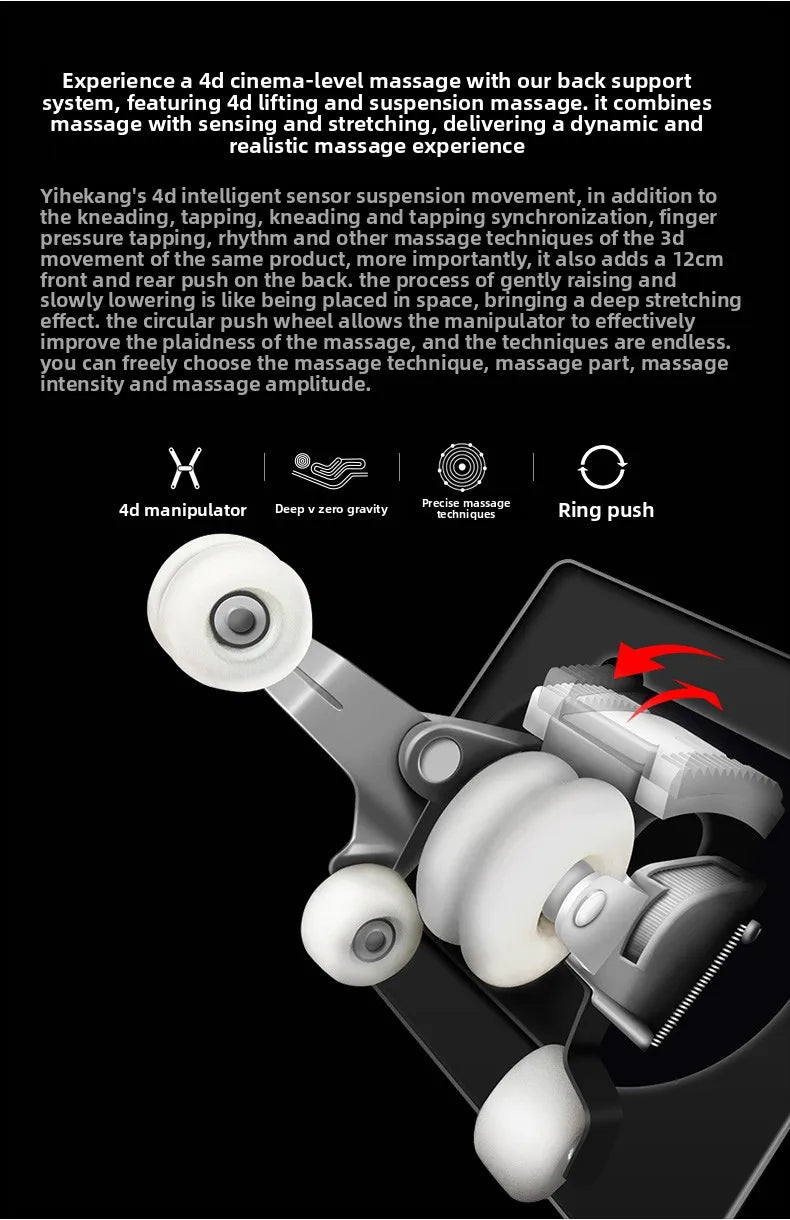 Modern Leather Fully Automatic Electric Zero Gravity Massage Chair With 3D Robotic Hand Massage For Neck Foot & Waist