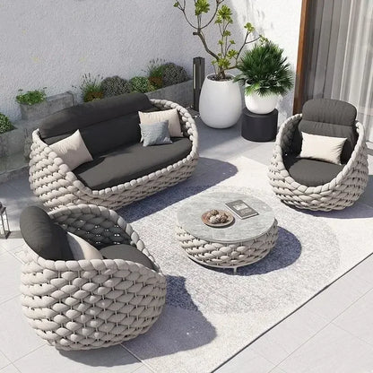 Outdoor Rattan Sofa Hofkombination Doppelstuhl Freizeit Terrasse Villa Wohnzimmer Balkon Outdoor Sitzmöbel Haus