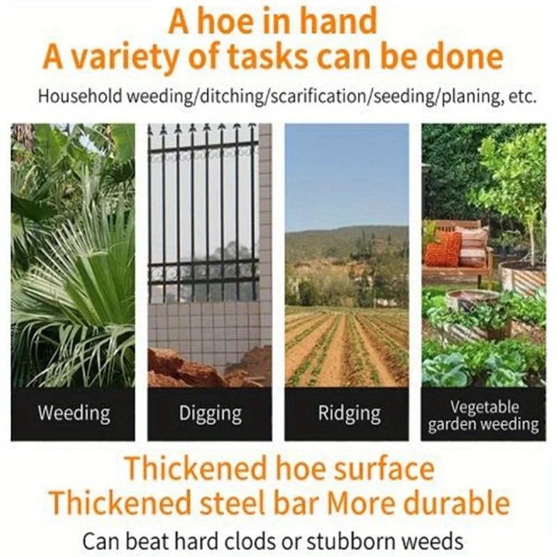 Houe Creuse Durable Tout Acier de Qualité Supérieure, Râteau de Désherbage Durable et Antirouille, Idéal pour les Légumes HP