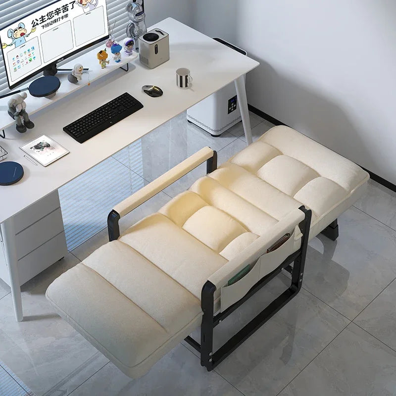 Liegestuhl Bürostuhl Mittagspause Klappstuhl Computerstuhl, kann sitzen und liegen, Zwei-Zweck-Faulenzer-Sofa-Stuhl mit Rückenlehne