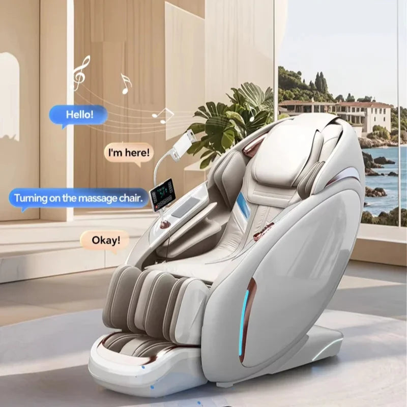 2025 Ganzkörper-Massagesessel Luxus Zero Gravity Shiatsu Elektrische Heizung SL Track 4D Massagesessel Ai Sprachsteuerung