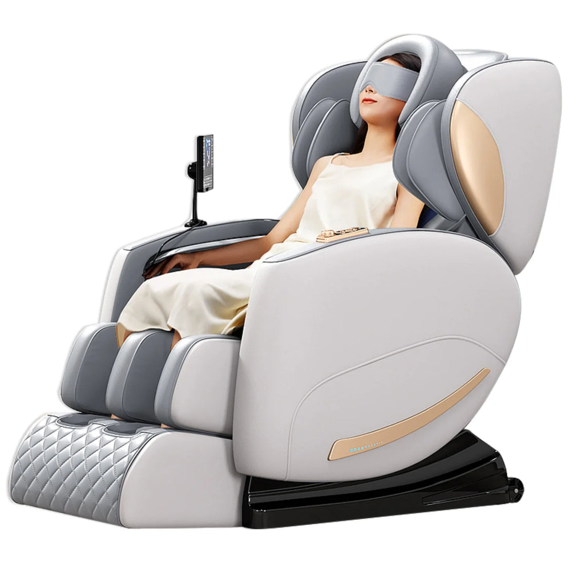 Luxus-Elektro-Freizeit-Massagesessel Zero Gravity Intelligent Ganzkörper-Multifunktions-Bluetooth-Musik-U-förmiges Kissen+Kurzbefehl
