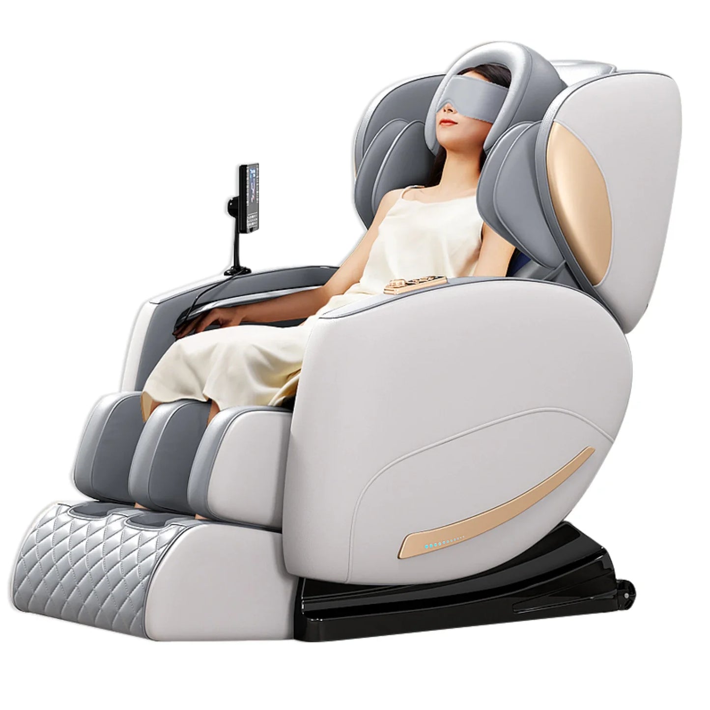 Luxus-Elektro-Freizeit-Massagesessel Zero Gravity Intelligent Ganzkörper-Multifunktions-Bluetooth-Musik-U-förmiges Kissen+Kurzbefehl