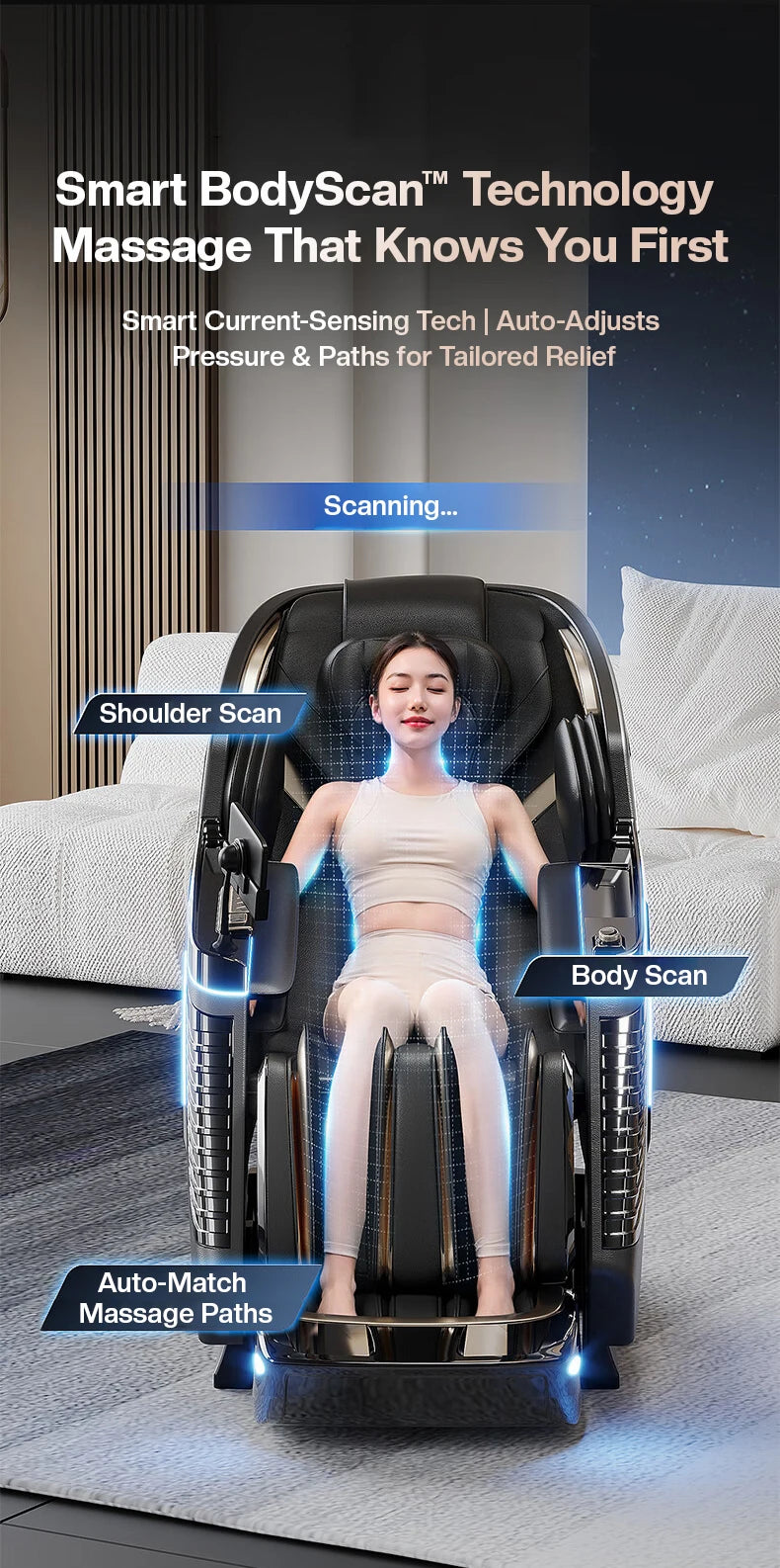 Dual Core 4D Electric Massage Chair Thai Stretch Electric Leg Lift Massage Triple Control Operation‌ Home Office Leisure Sofa