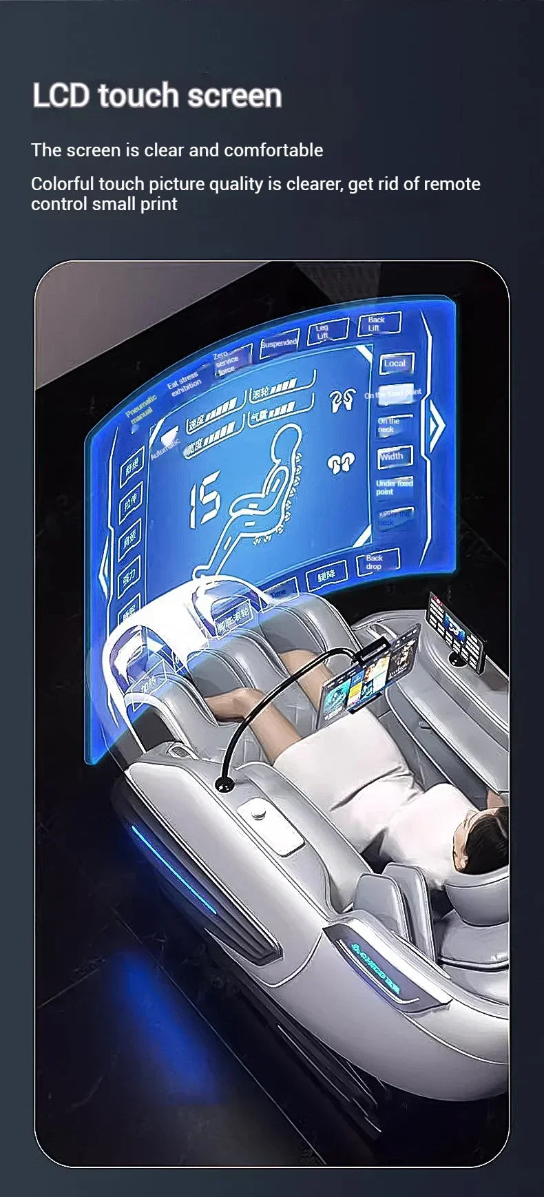 2025 4D-Massagesessel Shiatsu-Massage Ganzkörpermassagesessel Schwerelosigkeit, ausziehbare Fußstütze, SL Track Heizung Airbags, Heizung