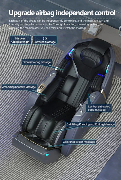 4D Zero-Gravity-Massagesessel: Airbag-Massage, Rückenheizung, Sprachsteuerung, Bluetooth-Lautsprecher – Die beste Wahl für Ihr Smart Home