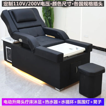 CZ  Electric Adjustable Foot Spa Beauty Shampoo Bed Massage Foot Soak Automatic Up and Down Foot Bath Health Salon