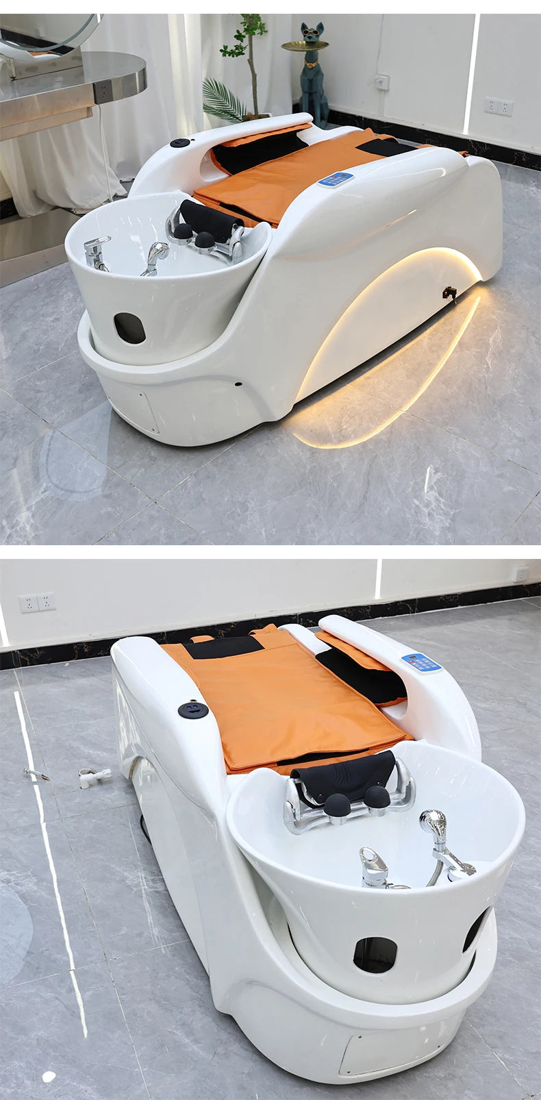 Japanisches Head Spa Salon Equipment Bett Elektrisches Massage-Head-Spa-Therapie-Shampoo-Massagebett