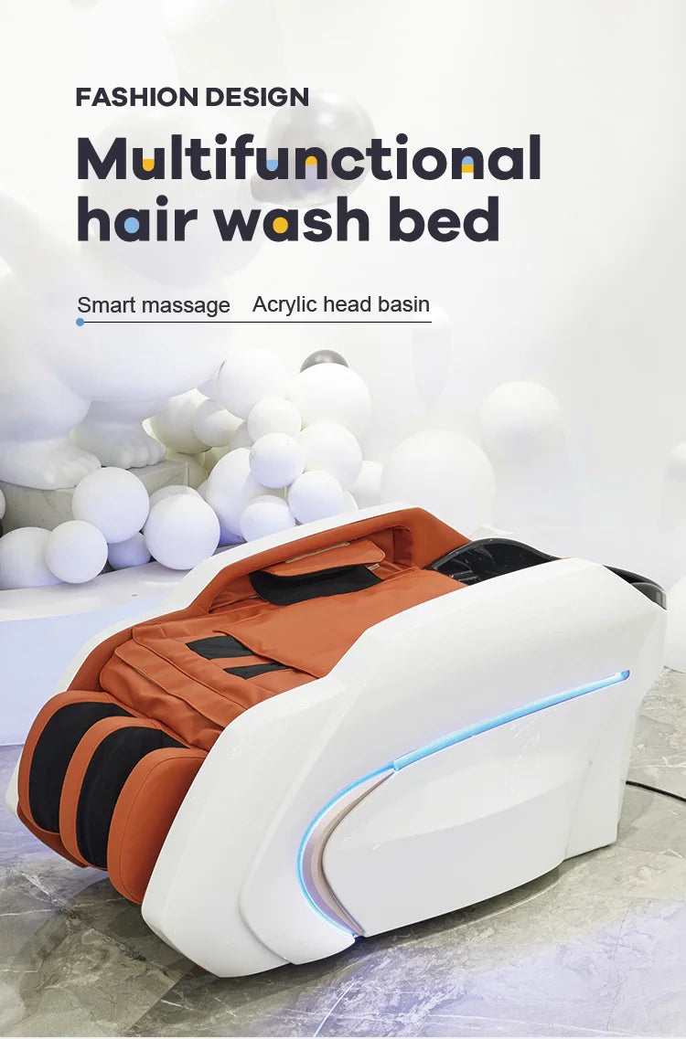 Electric luxury beauty salon furniture head spa shampoo chair bed shampoo chair massage head spa shampoo chair bed  Worry-free r