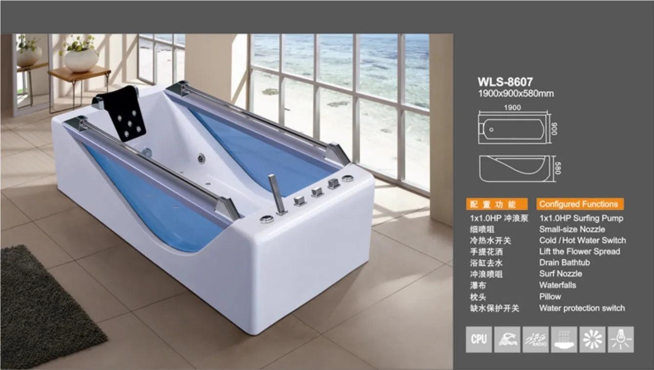 Neueste umweltfreundliche Standard-Massagebadewanne Whirlpool 1,7 Meter