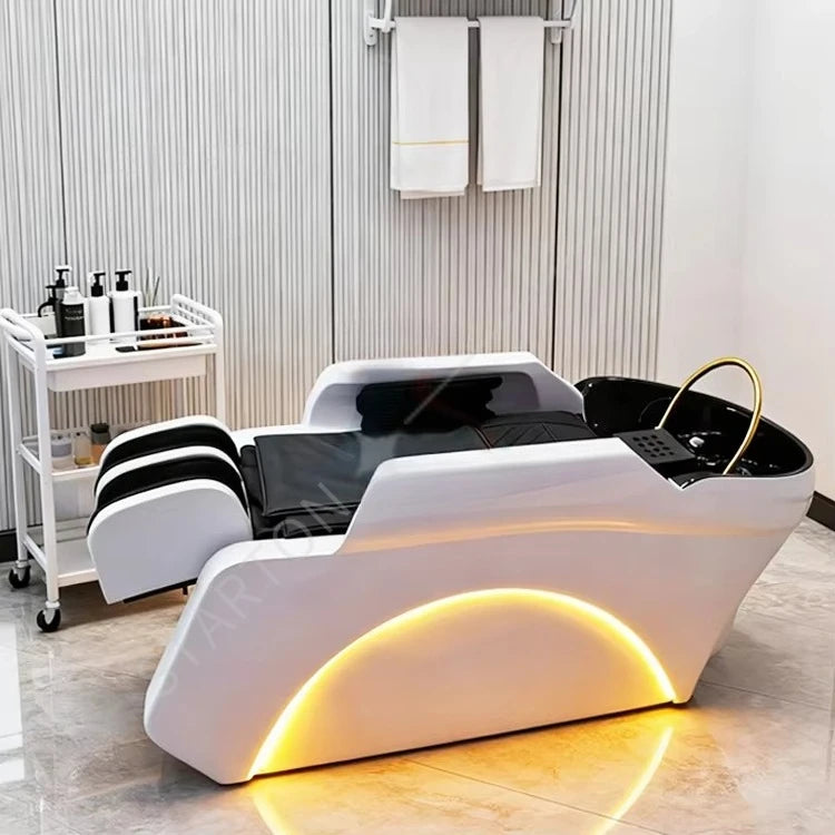 Multi-functional Massage Shampoo Chair Beauty Sink Comfort Shower Shampoo Chair Artifact PU Leather Furniture Мойка Волос MHXFY