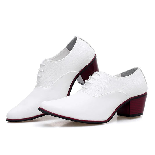 New Classic High Heel Herren Leder Oxfords – Luxuriöse Designer Hochzeits- & Abendschuhe
