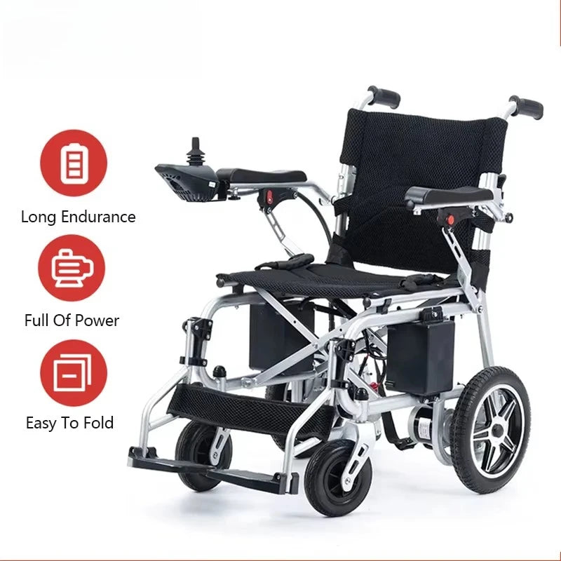 High quality iron frame left and right foldable electric wheelchair