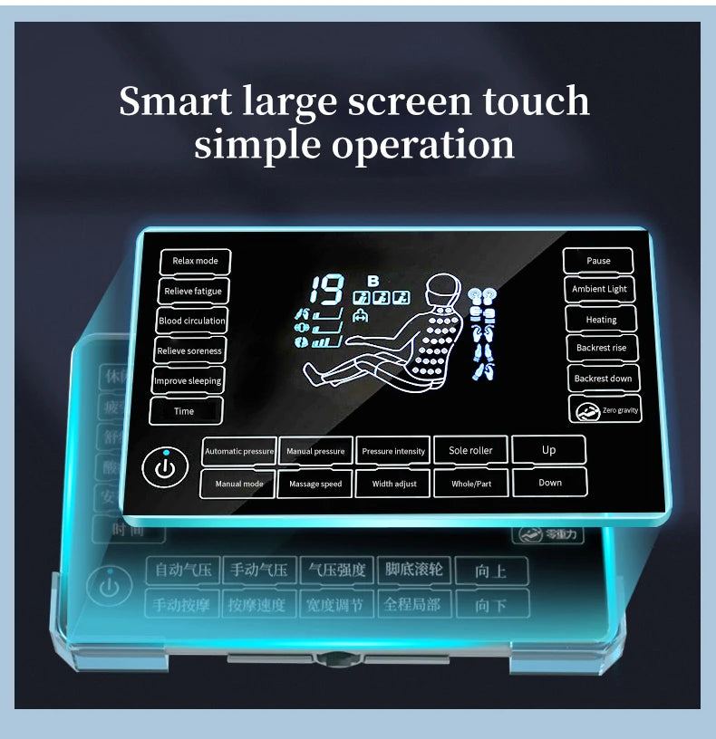 3D-Manipulator Smart Screen Touch Sl Track Ganzkörpermassage Schwerelosigkeit Elektrischer Relaxsessel Massagesessel