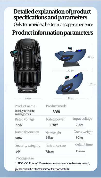 3  Year Warranty UKLife 4D SL-Track Full Body Air Bag Zero Gravity  Luxury Electric Massager Chairs For Office  Massage Sofa