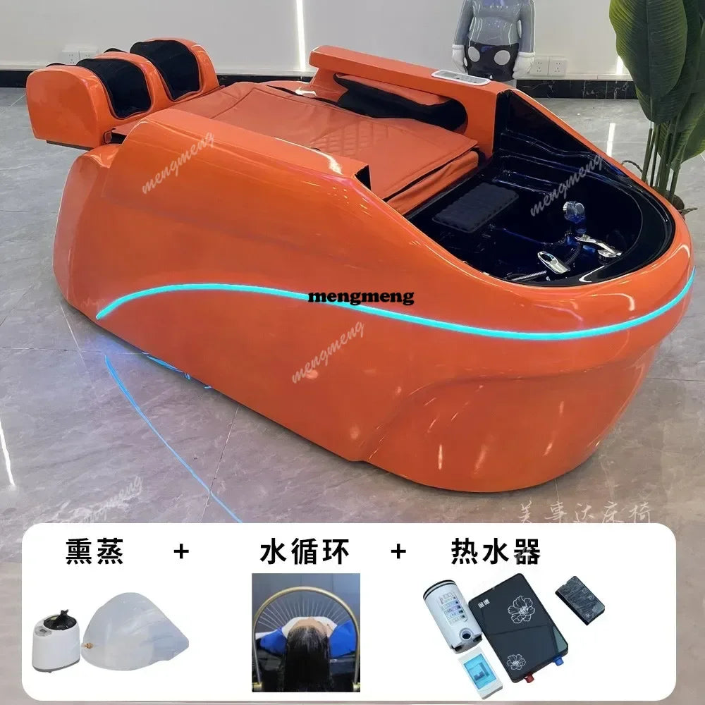 Barbershop Smart Massage Shampoo Chairs Multifunction Hair Salon Scalp Massage Water Cycle Shampoo Chairs Furniture