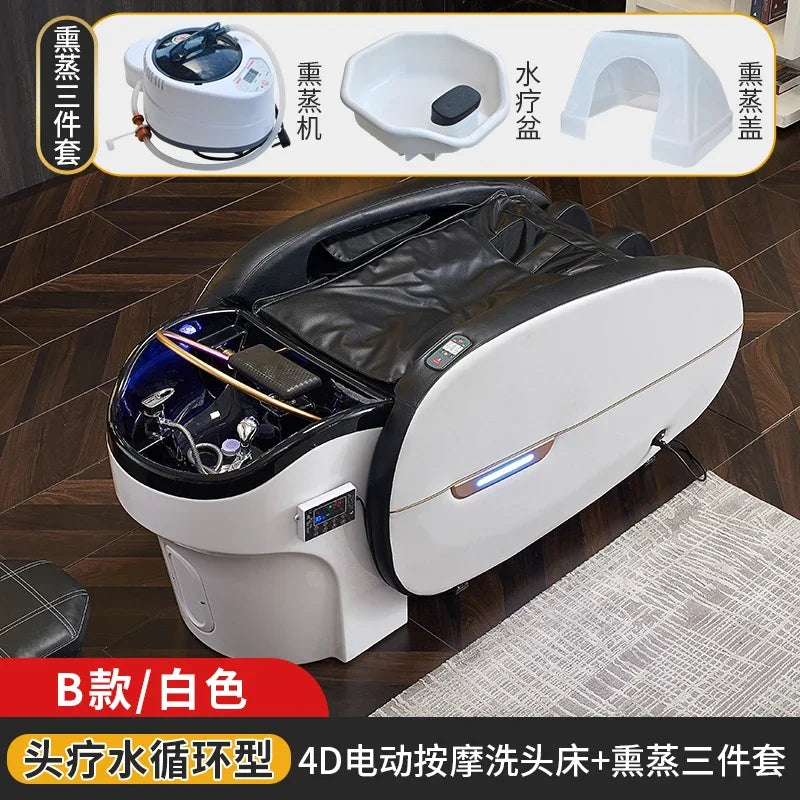 LMM Elektrisches Massage-Shampoo-Bett Schönheitssalon Spezielles Friseursalon Smart Head Therapy Wasserzirkulationsbett
