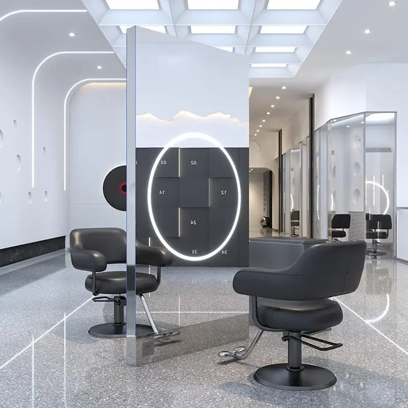 Barber shop mirror hair salon special hair salon mirror table single and double sided perm and dyeing trendy  with lamp floor