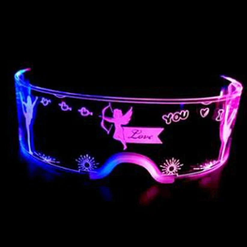 Newest LED Light Up Glasses – Luminous Futuristic Party Sunglasses for DJ, Clubbing, Dance &amp; Festival Glow Costumes