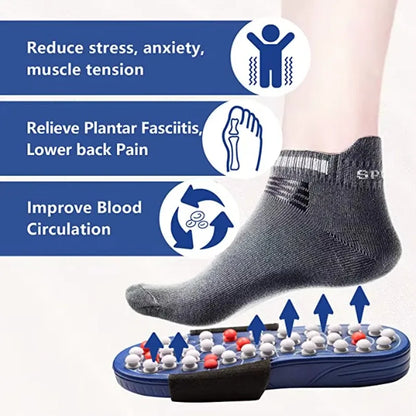Portable Sandals Reflexology Massage Acupressure Foot Massager with Replaceable Head Thick Bottom EVA Foot Massage Slipper