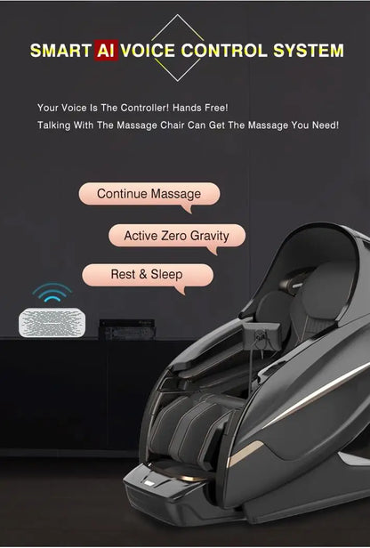 OSKOR 4D Zero Gravity Massagesessel Ganzkörperkabine mit Schlafhaube – Shiatsu-Massagesessel mit Wärme-Körperscan-SL-Schiene