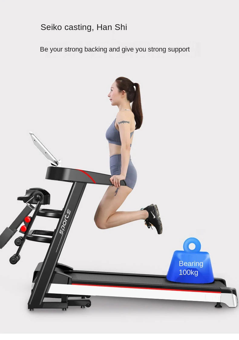 Tragbares Heimtrainer Elektrisches Laufband Zusammenklappbar, aus Stahl, motorisiert, LED-Bildschirm, LED-Anzeige, Herzfrequenzfunktion für Laufen & Fitness
