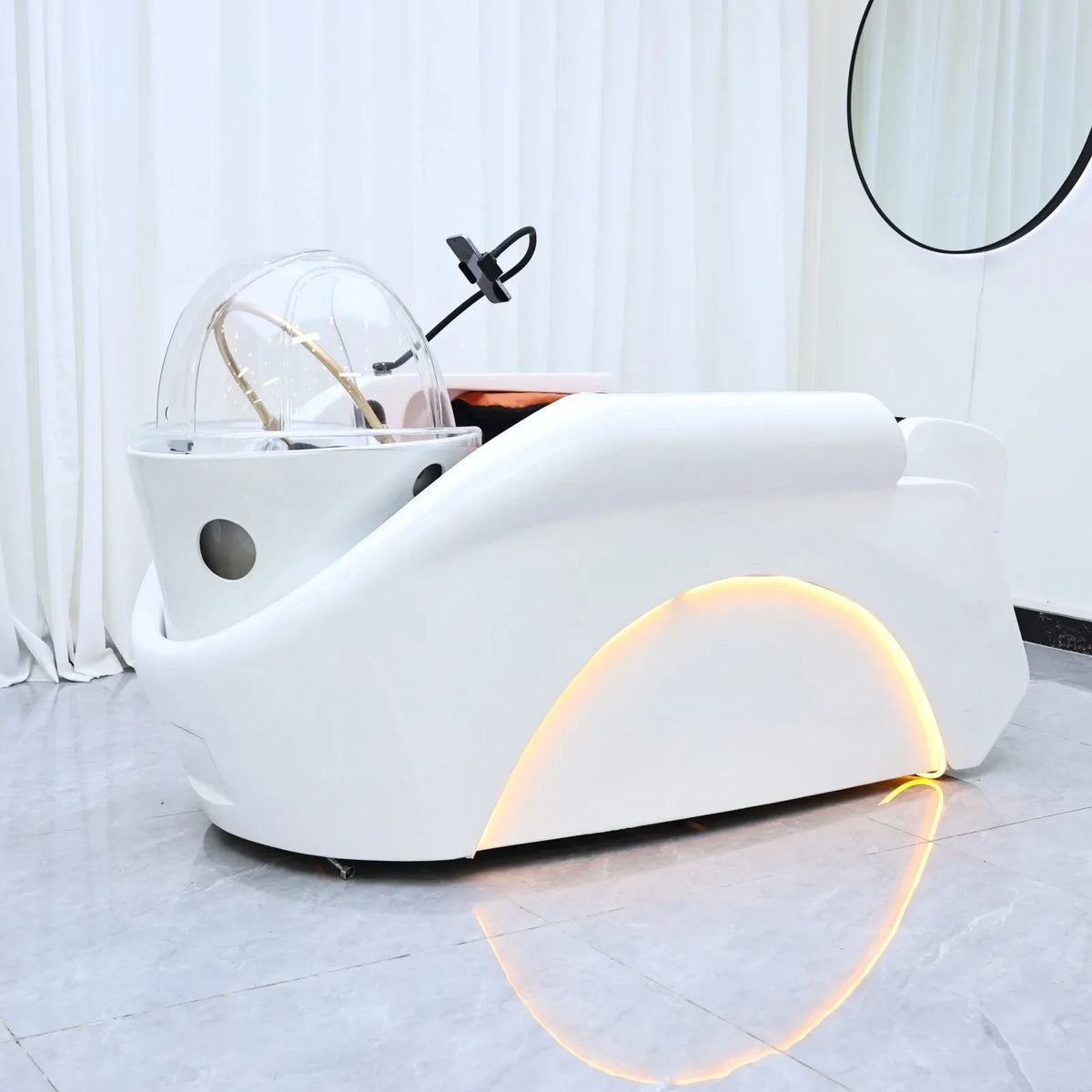 2026 Salon Shampoo-Massagebett mit integriertem Elektromassagegerät, Hydrotherapie Kopf-SPA, Gewerbemöbel, automatisch