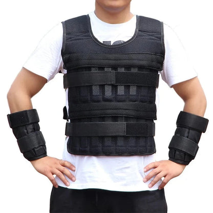 Gilet Lesté 20kg Ajustable pour Musculation, Fitness, CrossFit, Cardio, Boxe