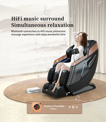 Luxury 3D Zero Gravity Massage Chair with Full Body Airbags Hifi Bluetooth Music Foldable Portable-Cheap Price Armchair Massage
