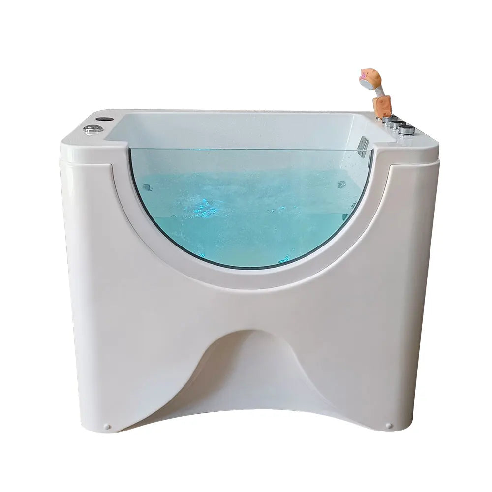 2026 Modernes Design Ozon Professioneller Haustier-Jacuzzier Freistehende Massage-Haustierbadewanne Waschen Pflege LED-Haustier-Spa-Badewanne