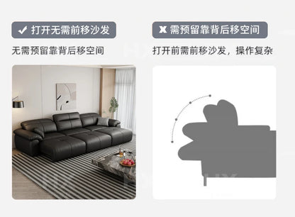 Genuine Leather Black Sofa Recliner Sectional Sleep Luxury Designer Sofa Daybed Modern Divano Soggiorno Couches Furniture