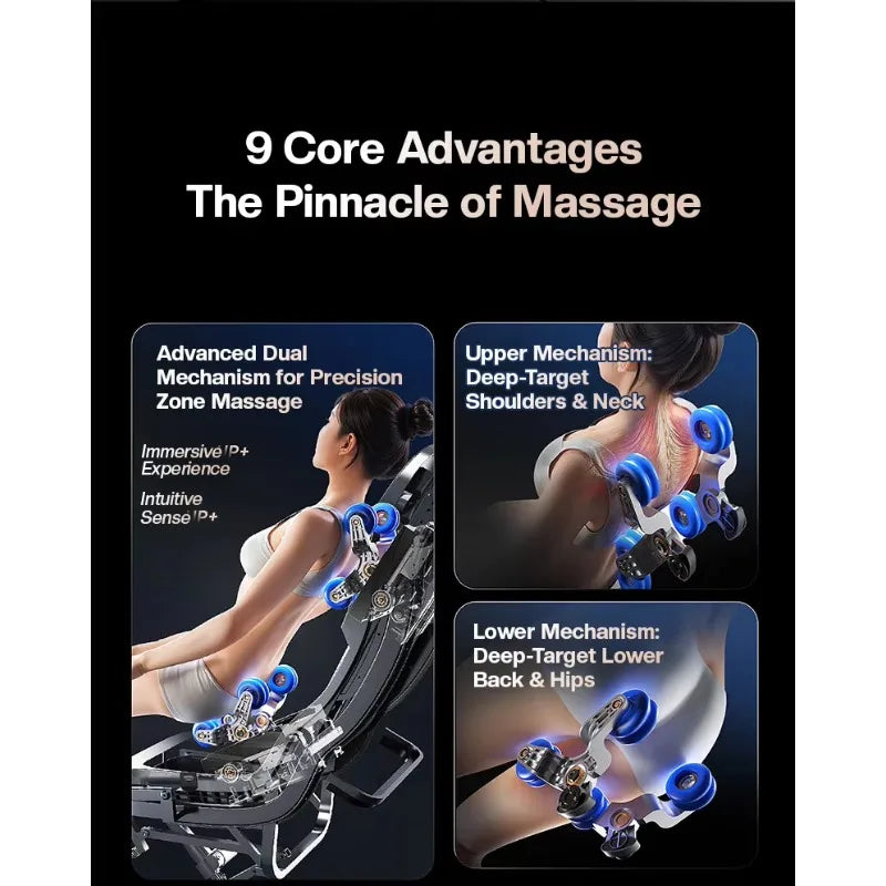 2026 Deluxe Dual Core 4D SL Track Massagesessel mit Zero-Gravity-Körperscan Bester 3D-Luxus-Massagesessel