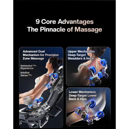 2026 Deluxe Dual Core 4D SL Track Massagesessel mit Zero-Gravity-Körperscan Bester 3D-Luxus-Massagesessel