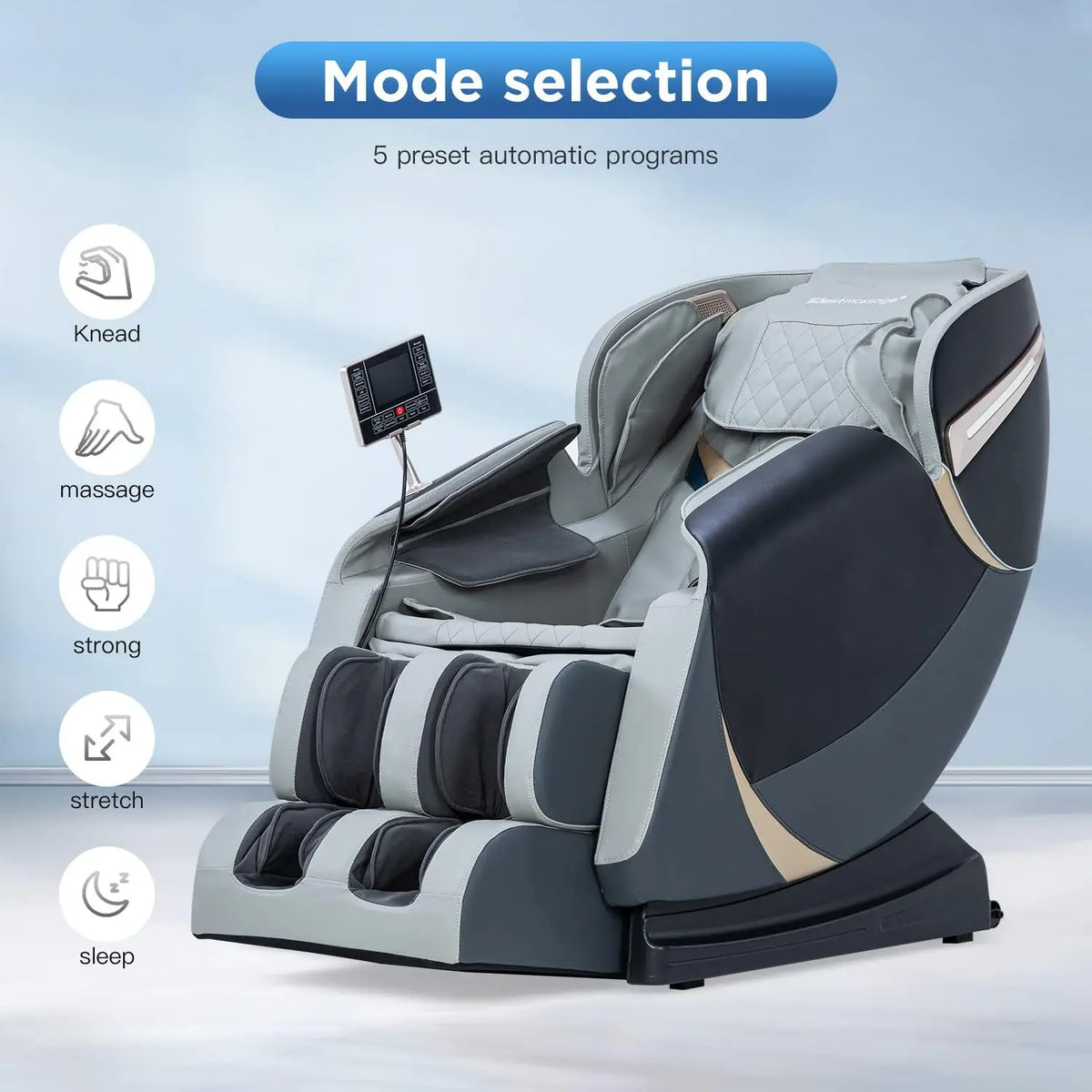 PayLeeHere Ganzkörper-Shiatsu-Massagesessel mit Schwerkraft-, Luftmassagesystem, Wermuttherapie und Bluetooth-Lautsprecher, Schwarz