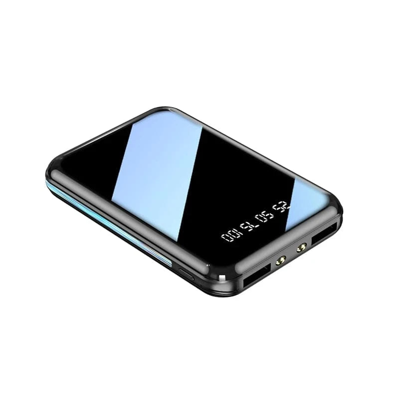 Mini Power Bank – Portable Mirror Screen External Battery with LED Digital Display, Fast Charging for SmartPhone