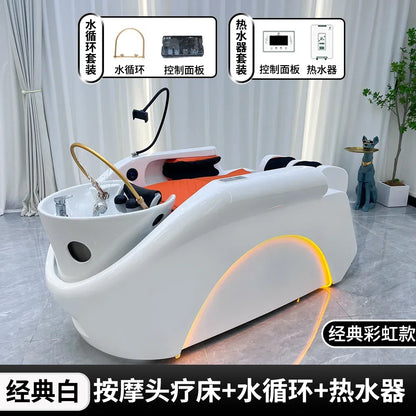 Asmt59 High-End Intelligente Massageshampoo-Liege Spezielle Wassertemperatur-Zirkulation Automatische Multifunktions-Friseursalon-Waschanlage